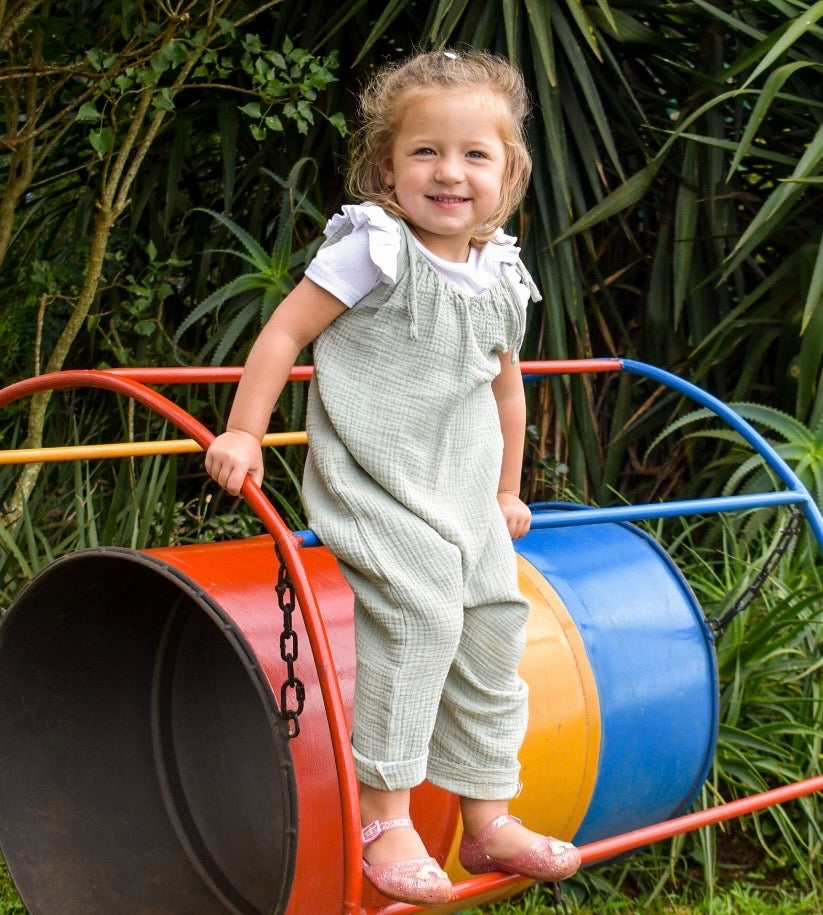 SAGE MUSLIN HALLIE DUNGAREE