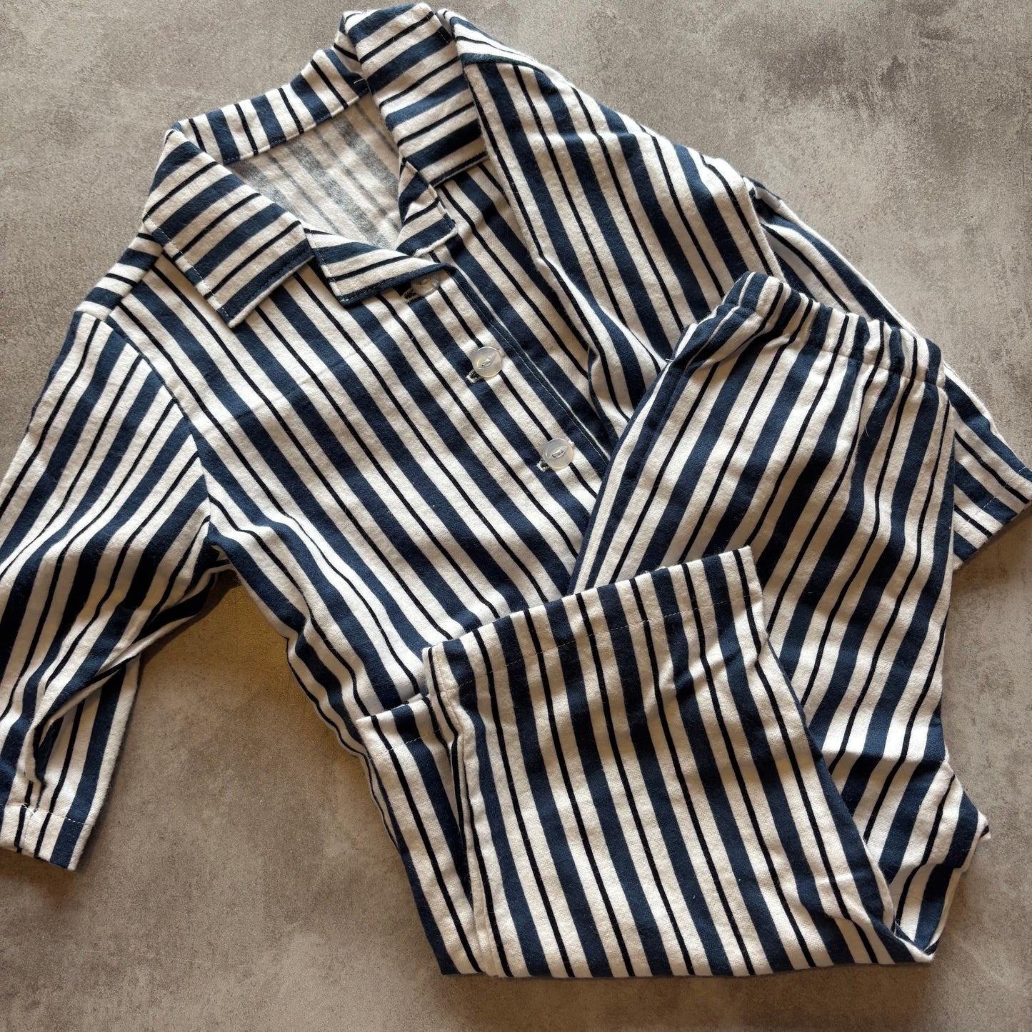 NAVY STRIPE WINTER PJ SET