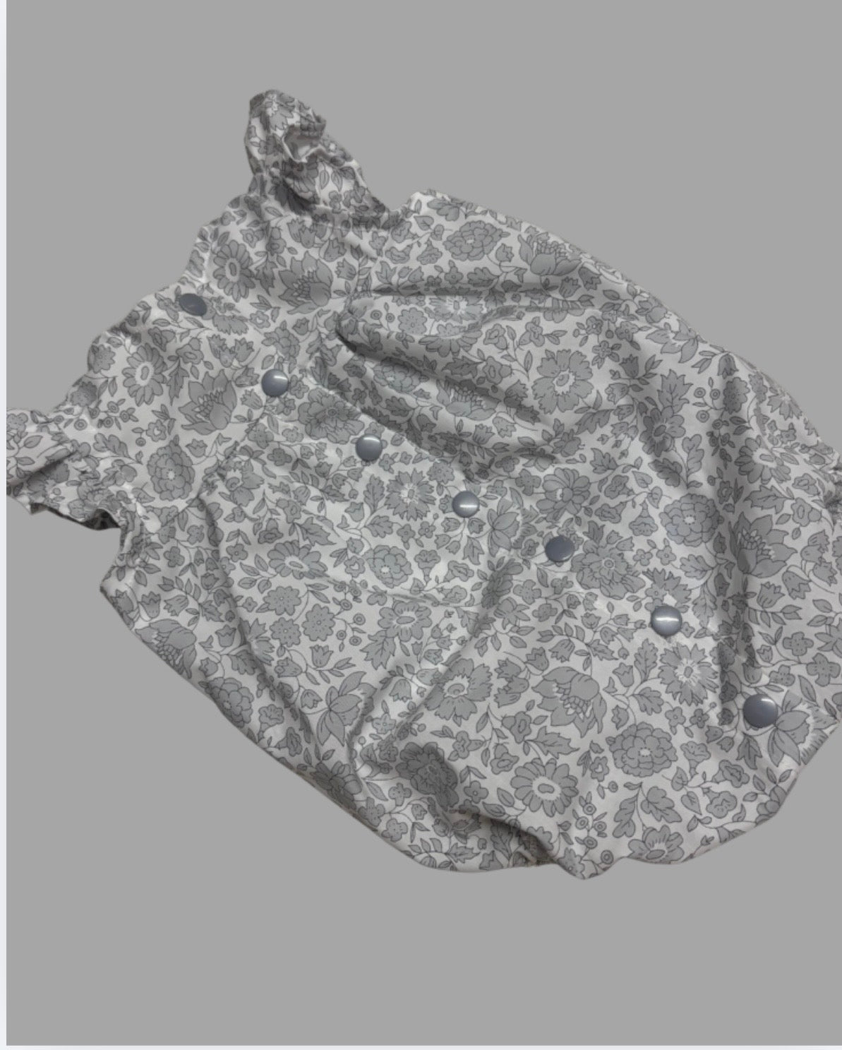 GREY FLORAL FRILLY ROMPER