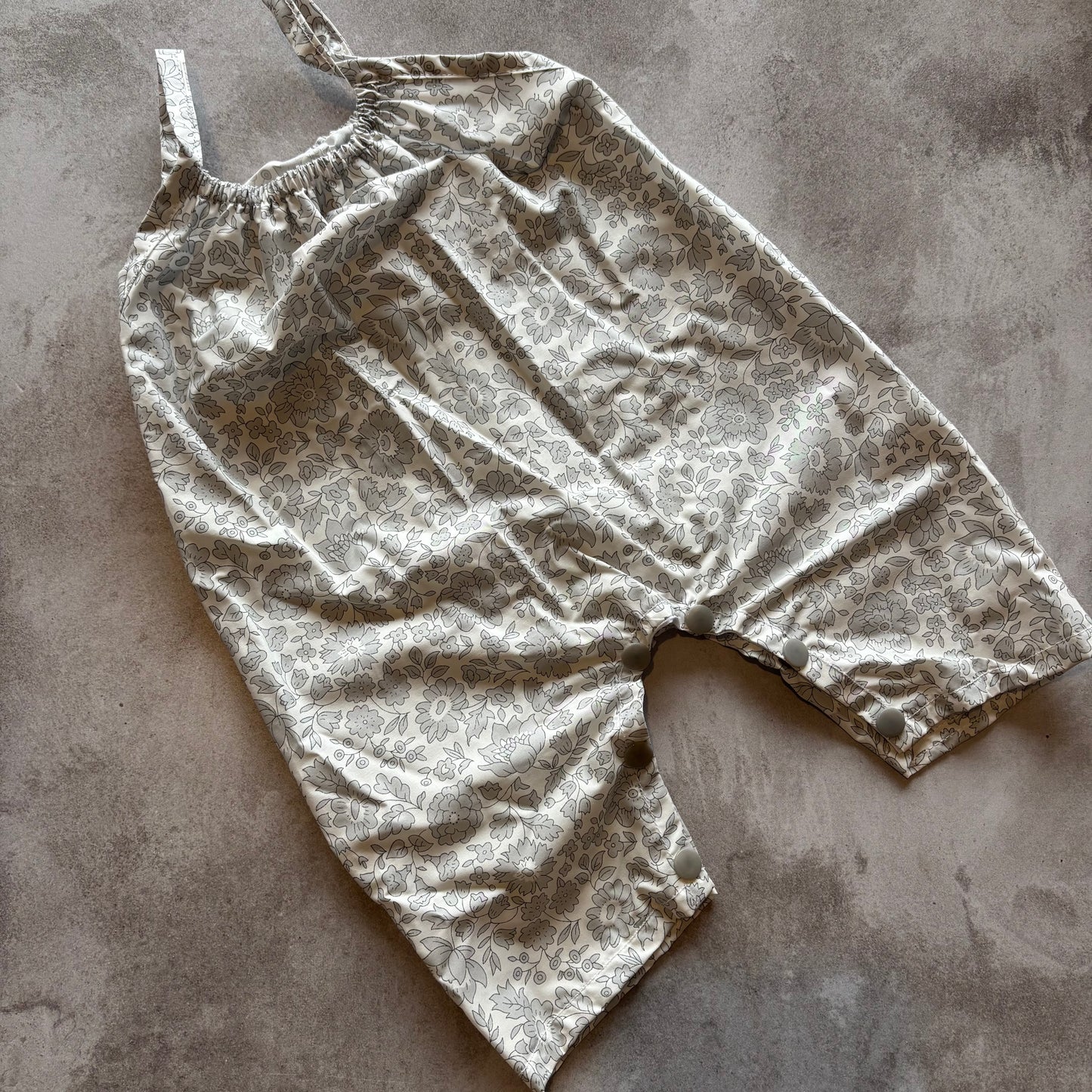 GREY FLORAL HALLIE DUNGAREE