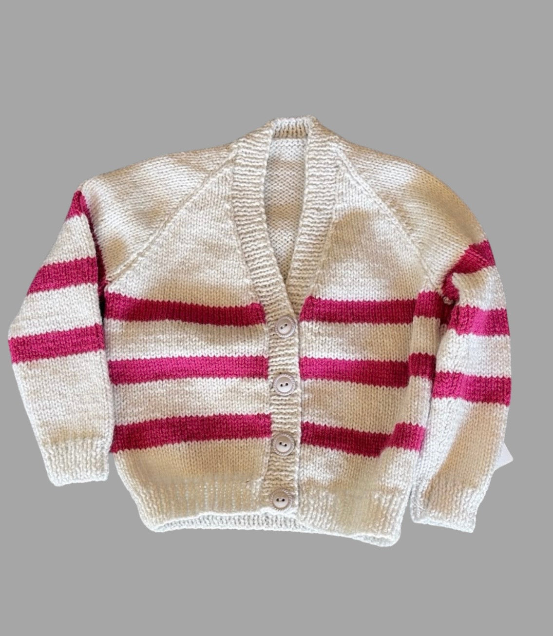PINK STRIPE CARDI