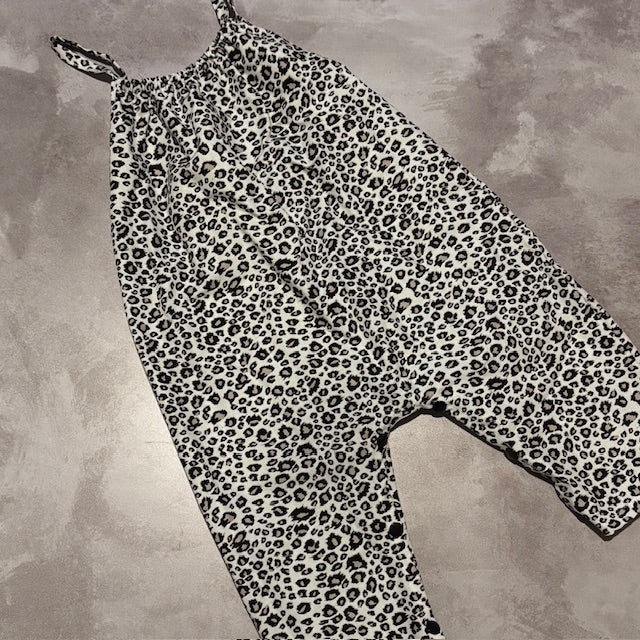 SNOW LEOPARD PRINT HALLIE DUNGAREE