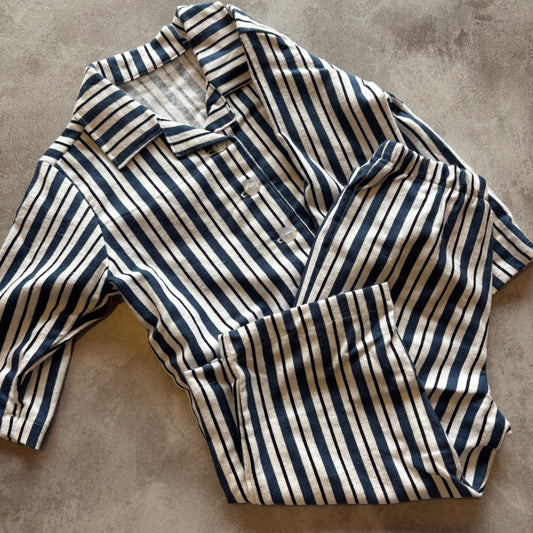 NAVY STRIPE WINTER PJ SET