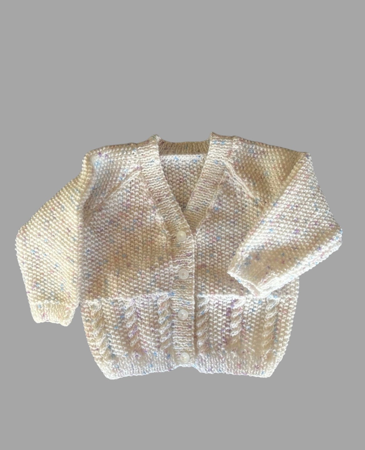 BLUE SPECKLED CARDI