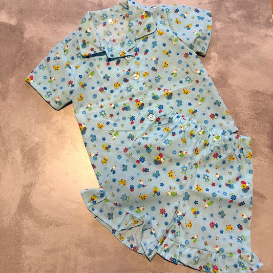 BLUE FLORAL PJ SET