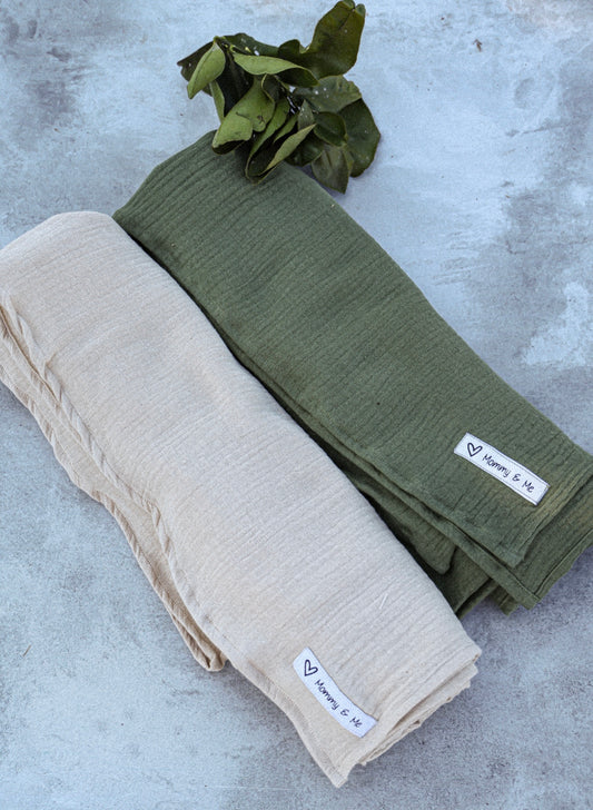 OLIVE MUSLIN BLANKET